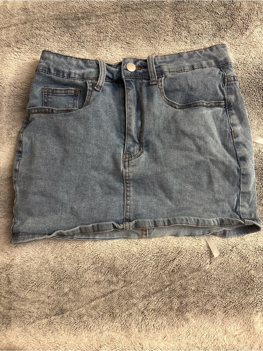 SHEIN Light Blue Denim Mini Skirt